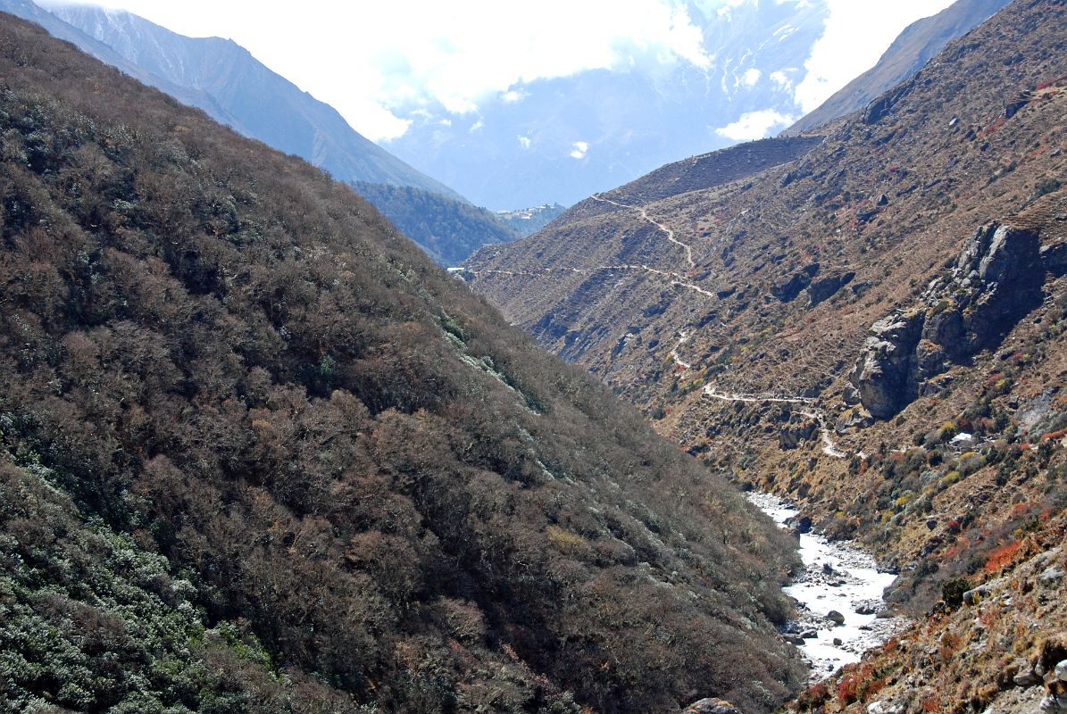 08 Tengboche To Dingboche - Looking Back To The Trail To Pangboche With Tengboche